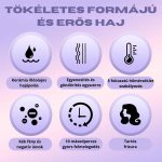 Žehlička na vlasy a kulma 2 v 1 s více nastaveními teploty, pro krátké i dlouhé vlasy - fialová - WT-077-2