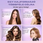 Žehlička na vlasy a kulma 2 v 1 s více nastaveními teploty, pro krátké i dlouhé vlasy - fialová - WT-077-2