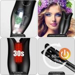 Keramická kulma na vlasy ve tvaru růže s LCD displejem, nastavitelná teplota, pro všechny typy vlasů - černá