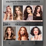 Keramická kulma na vlasy ve tvaru růže s LCD displejem, nastavitelná teplota, pro všechny typy vlasů - černá