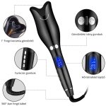 Keramická kulma na vlasy ve tvaru růže s LCD displejem, nastavitelná teplota, pro všechny typy vlasů - černá