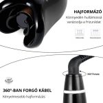 Keramická kulma na vlasy ve tvaru růže s LCD displejem, nastavitelná teplota, pro všechny typy vlasů - černá