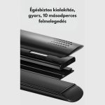 Žehlička na vlasy s nastavitelnou teplotou, LCD displejem, rozšířenou topnou deskou, pro suché i mokré vlasy - černá