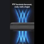 Žehlička na vlasy s nastavitelnou teplotou, LCD displejem, rozšířenou topnou deskou, pro suché i mokré vlasy - černá