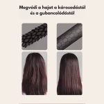 Žehlička na vlasy s nastavitelnou teplotou, LCD displejem, rozšířenou topnou deskou, pro suché i mokré vlasy - černá