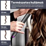 Žehlička na vlasy a kulma 2 v 1 s rychlým zahříváním, více teplotními režimy, LCD displejem - šedo-fialová