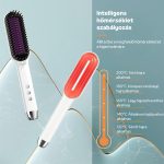 Kartáč na rovnání vlasů s inteligentní regulací teploty, technologií ohřevu PTC, zápornými ionty - bílo-červený