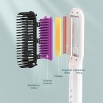 Kartáč na rovnání vlasů s inteligentní regulací teploty, technologií ohřevu PTC, zápornými ionty - bílo-červený