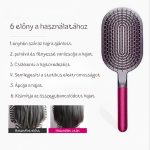 Kartáč na vlasy s vzduchovým polštářem a hřebenem se širokými zuby pro styling a česání - růžový