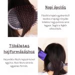 Kartáč na vlasy s vzduchovým polštářem a hřebenem se širokými zuby pro styling a česání - růžový