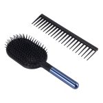 Kartáč na vlasy s vzduchovým polštářem a hřebenem se širokými zuby pro styling a česání - tmavě modrý