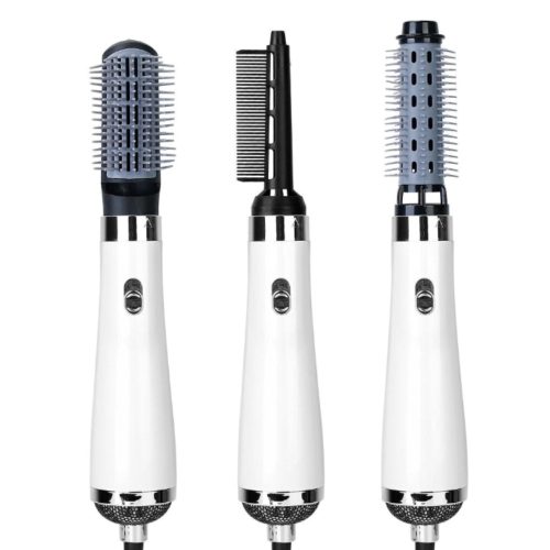Stylingový kartáč na vlasy se 3 vyměnitelnými hlavicemi, více rychlostí a teplot, negativní ionty - bílý