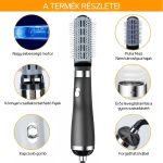 Hair Styling Brush with 3 Interchangeable Heads, Multiple Speeds and Temperatures, Negative Ions - Black