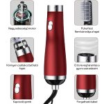 Hair Styling Brush with 3 Interchangeable Heads, Multiple Speeds and Temperatures, Negative Ions - Red