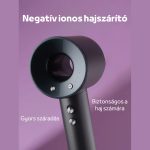 Negativní iontový fén s vyměnitelnými hlavicemi, nastavitelnou teplotou a proudem vzduchu – stříbrně šedý