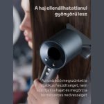 Negativní iontový fén s vyměnitelnými hlavicemi, nastavitelnou teplotou a proudem vzduchu – stříbrně šedý