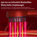 Elektrický masážní kartáč na vlasy s dávkovačem oleje a terapií červeným světlem, červený