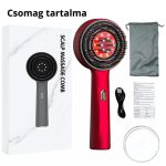 Elektrický masážní kartáč na vlasy s dávkovačem oleje a terapií červeným světlem, červený