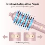 3 v 1 otočná horkovzdušná kulma a fénová kartáč s iontovou technologií, růžová