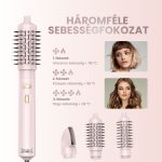 3 v 1 otočná horkovzdušná kulma a fénová kartáč s iontovou technologií, růžová