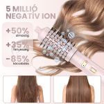 3 v 1 otočná horkovzdušná kulma a fénová kartáč s iontovou technologií, růžová