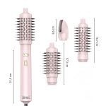 3 v 1 otočná horkovzdušná kulma a fénová kartáč s iontovou technologií, růžová