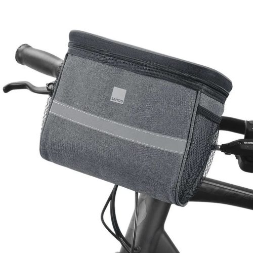 Geantă de bicicletă Sahoo din poliester, montată pe ghidon - Gri