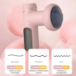 Masážní pistole s 5 vyměnitelnými masážními hlavicemi, 6 úrovní - růžová