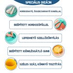 Tedemei kiömlésgátló ételhordó, összecsukható kanállal 530 ml - Kék/sárga - Black Friday