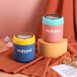 Tedemei kiömlésgátló ételhordó, összecsukható kanállal 530 ml - Kék/sárga - Black Friday