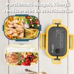 Set de recipiente alimentare cu depozitare separată, cu lingură și furculiță, 1200 ml - Albastru