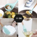 Set de servire de bucătărie din silicon, 11 piese - Verde