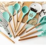 Set de servire de bucătărie din silicon, 11 piese - Verde