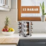 Suport rotativ pentru condimente, 12 buc - Metal