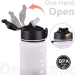 Sticlă de apă motivațională cu gradient, citate și cronologie (1000 ml) - Alb/Negru