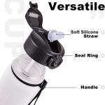 Sticlă de apă motivațională cu gradient, citate și cronologie (1000 ml) - Alb/Negru