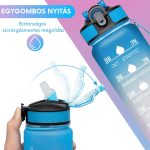 Sticlă de apă motivațională cu gradient, citate și cronologie (1000 ml) - Albastru/Roz