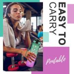 Sticlă de apă motivațională cu gradient, citate și cronologie (1000 ml) - Verde mentă/Mov