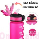 Színes motivációs kulacs idézetekkel és időskálával (1000 ml) - Magenta