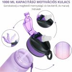 Színátmenetes motivációs kulacs idézetekkel és időskálával (1000 ml) - Lila/Barack