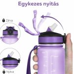 Színátmenetes motivációs kulacs idézetekkel és időskálával (1000 ml) - Lila/Barack