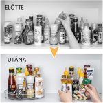 Organizator de bucătărie rotativ transparent, format din 2 piese - mărimea S