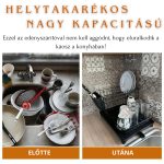 Chiuvetă dublă cu tavă de scurgere și scurgător de vase cu cioc de scurgere încorporat