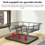 Chiuvetă dublă cu tavă de scurgere și scurgător de vase cu cioc de scurgere încorporat