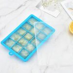 Set de 3 aparate de făcut cuburi de gheață din silicon și suport - 5x3 cuburi