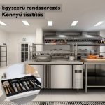 Suport și organizator glisant pentru tacâmuri - Negru