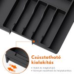 Suport și organizator glisant pentru tacâmuri - Negru