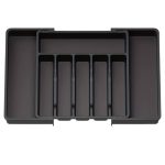 Suport și organizator glisant pentru tacâmuri - Negru