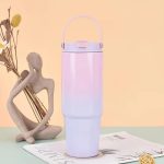 Pohár s gradientným vzorom, cestovný kelímok 820 ml - ružovo-fialový