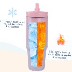 Pohár s gradientným vzorom, cestovný kelímok 820 ml - ružovo-fialový